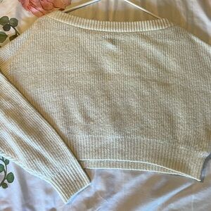 Divided Fuzzy White Sweater